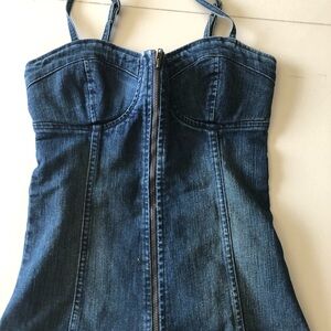 Guess Denim Zipper Shirt Size Small